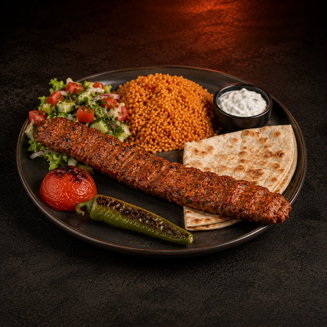 Adana kebab talíř