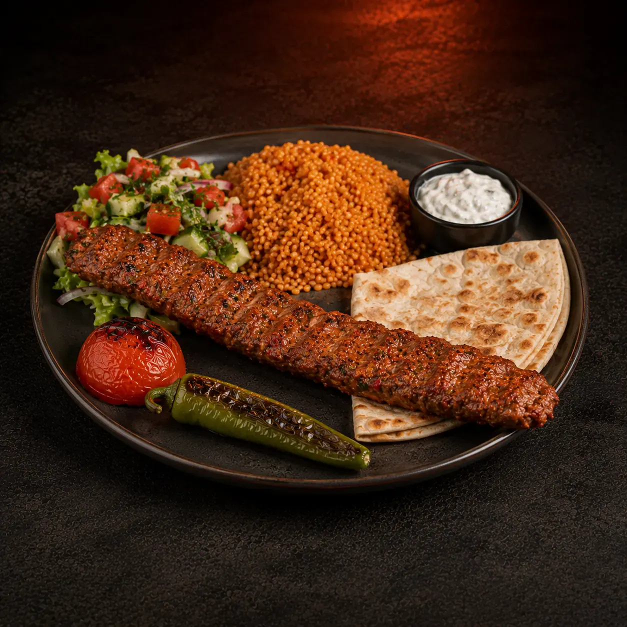 Adana kebab talíř